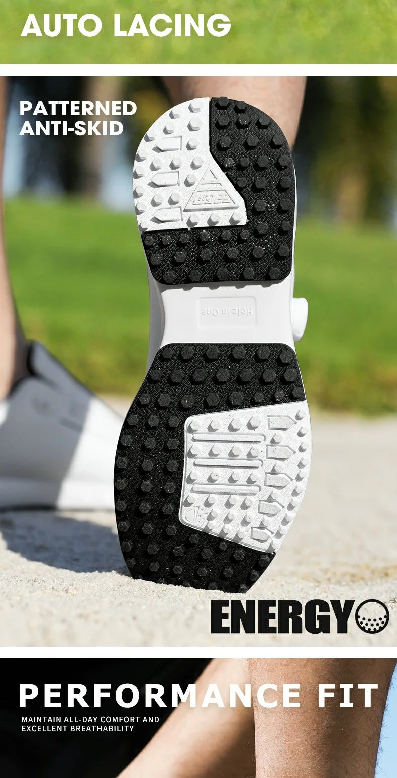 Scarpe da golf da uomo PGM, sneakers comode con ammortizzazione, lacci con manopola, impermeabili e antiscivolo, rialzanti XZ408