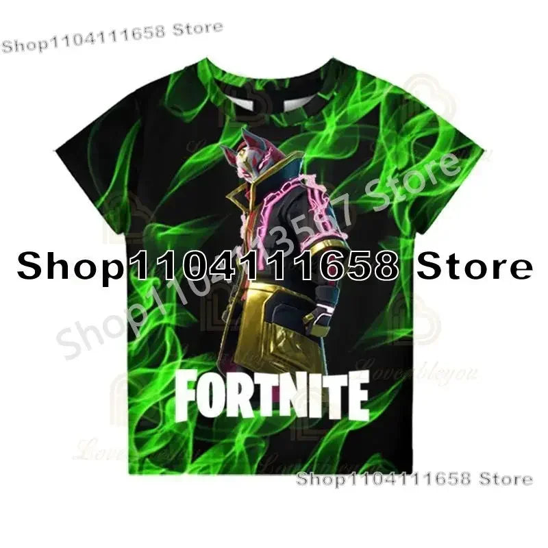 Presentes de Aniversário T-shirt F-Fortnite 3D Print Banana Peely Team Leader Bear para Homem, Tee Battle Royale Gaming, Top de Verão