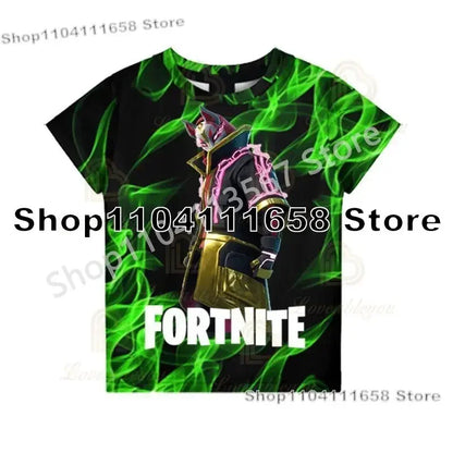 Presentes de Aniversário T-shirt F-Fortnite 3D Print Banana Peely Team Leader Bear para Homem, Tee Battle Royale Gaming, Top de Verão