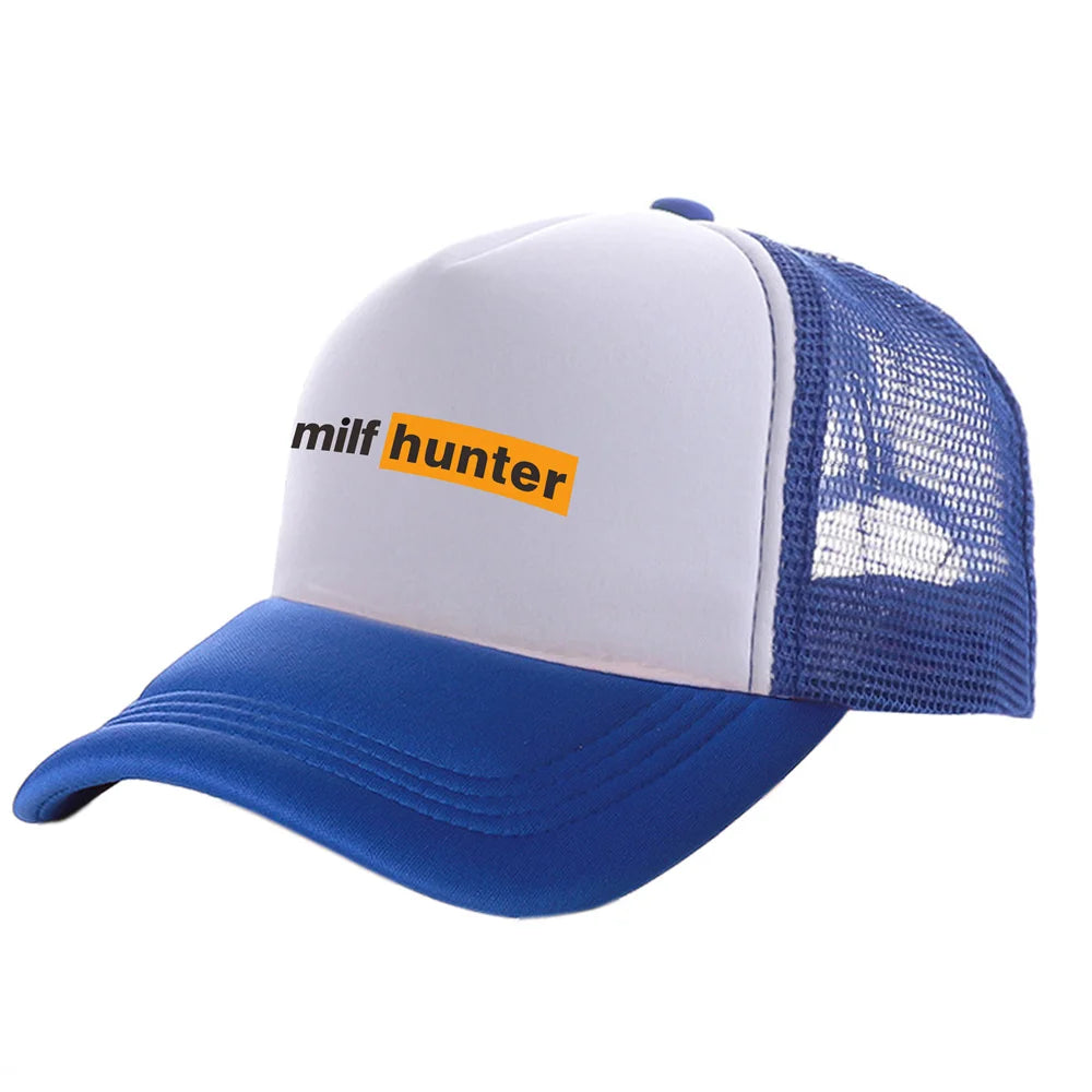 Milf Hunter teherautós sapkák – divatos, menő Milf Hunter sapkák – baseball sapka – nyári, kültéri, napvédő hálós sapkák – MZ-506