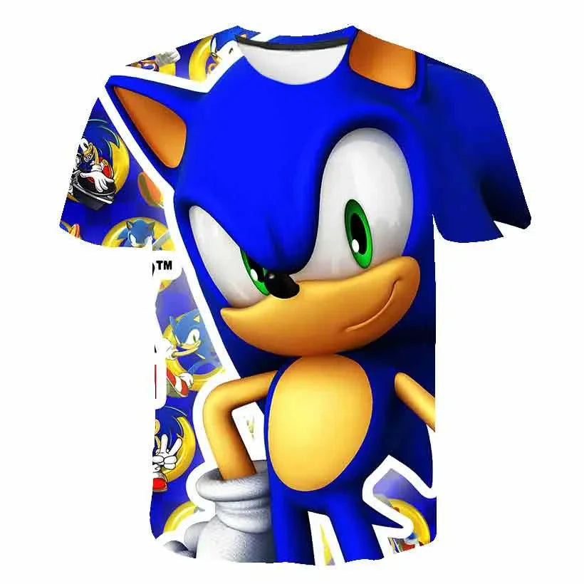 Men T Shirt Women Tee Boys Girls Top Adults Children Parent Child quick dry kid Tshirts Sonic Cartoon Anime Game 3D Print Tops