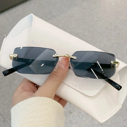 10 Pairs Per Set Wholesale Sunglasses For Women Fashion Rectangle Rimless Outdoor Eyewear Simple Casual Square Sun Glasses