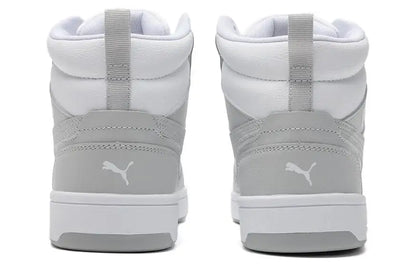 Baskets Puma Rebound Mid, couleur gris cendré et blanc, modèle 392326-05.