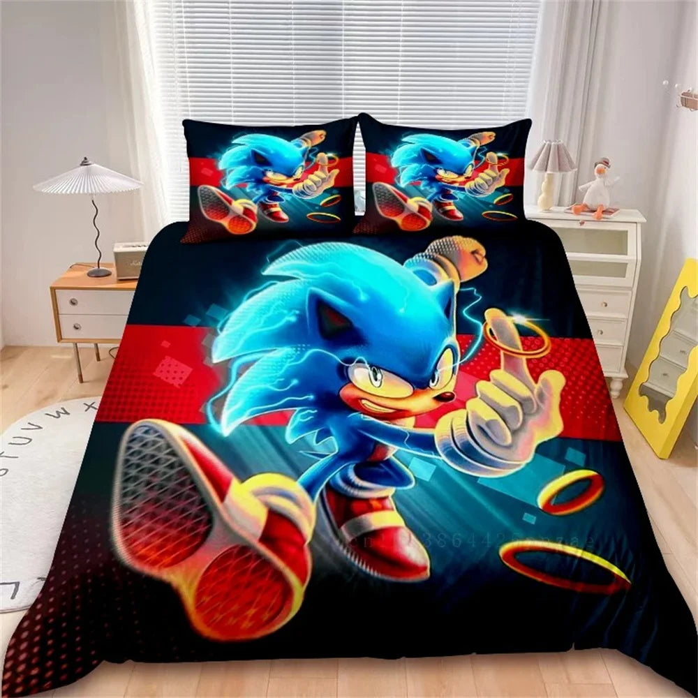 Cartoon Duvet Cover Set Bedding Soft Laundry Cotton S-Sonic-S Film H-HedgehogS 2/3 Piece Set Four Seasons Student Dormitory
