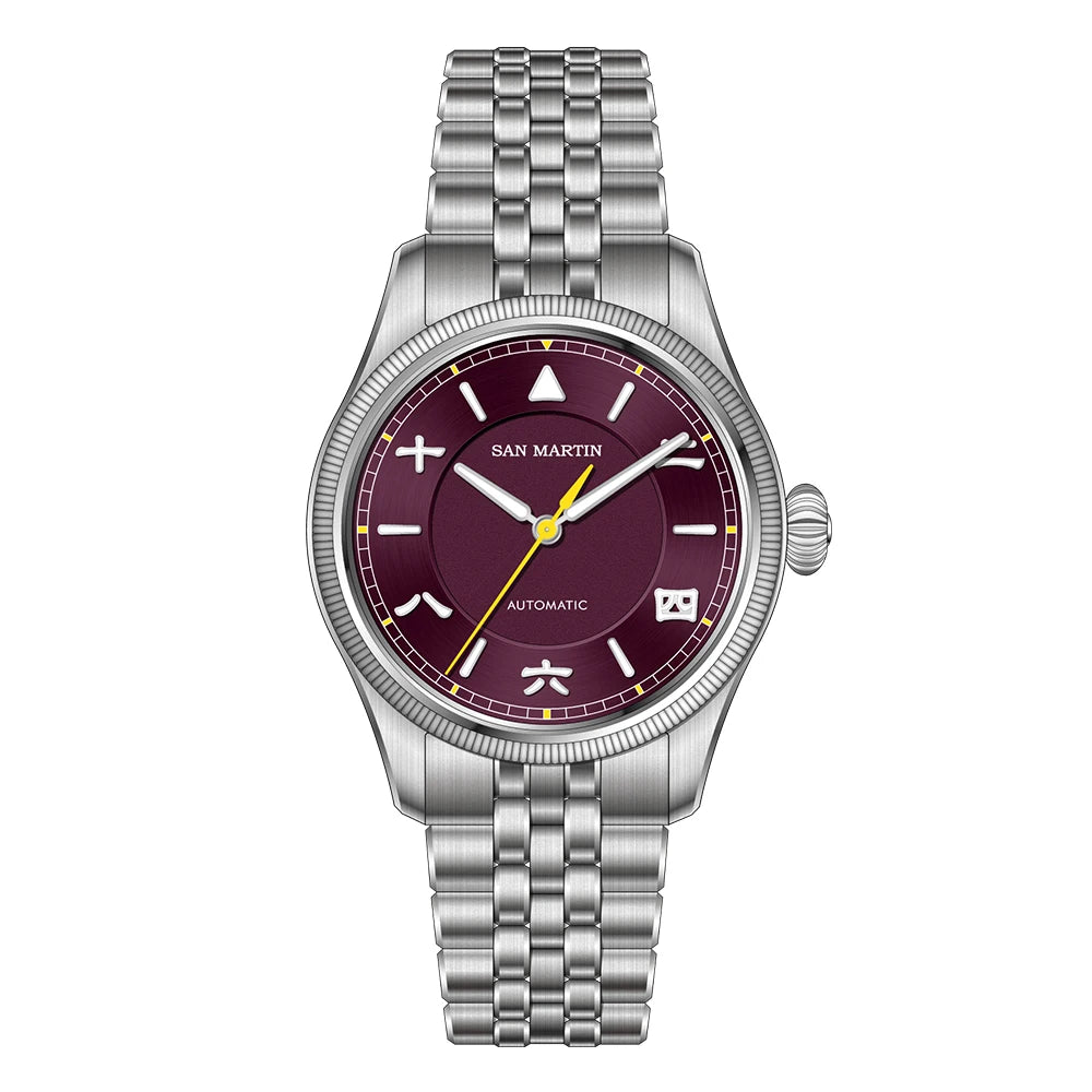 San Martin 39.5mm Men Pilot Watch YN55 Automatic Mechanical Aviation Watches Chinese Style Original Design SN0033 Field Reloj