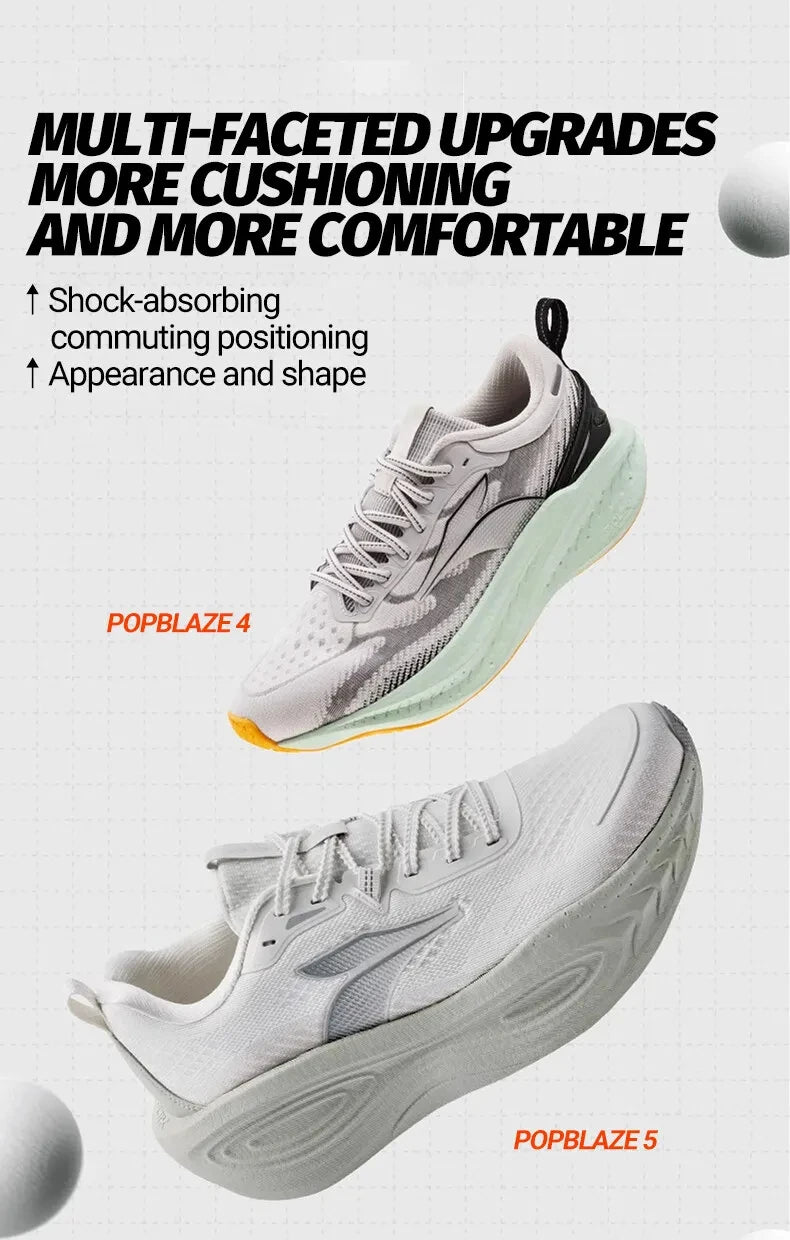 361 Degrees PopBlaze 5 Herren-Laufschuhe, neue Dämpfung, dicke Sohle, atmungsaktiv, rutschfest, Outdoor-Jogging-Sneaker für Herren 672532212