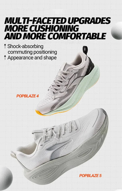 361 Degrees PopBlaze 5 Herren-Laufschuhe, neue Dämpfung, dicke Sohle, atmungsaktiv, rutschfest, Outdoor-Jogging-Sneaker für Herren 672532212