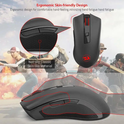 Redragon M652 оптична безжична мишка 2.4G с USB приемник, преносима мишка за гейминг и офис, 5 регулируеми нива на DPI