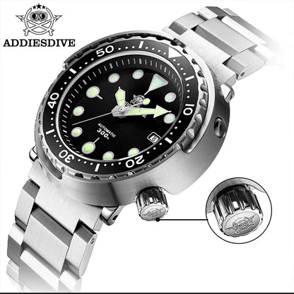 ADDIESDIVE Man Diving Watch 300M Waterproof C3 Super Luminous Sapphire Glass Calendar Automatic Mechanical Watches Reloj hombre