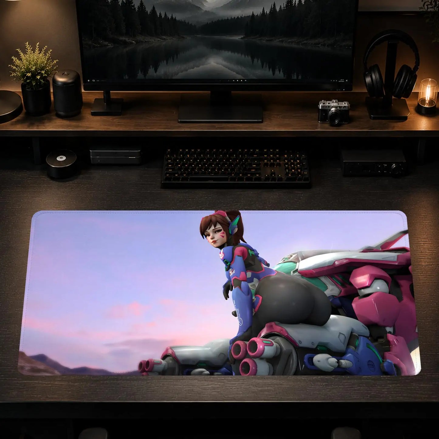 Tapete de Rato Gaming Overwatch para Escritório, Antiderrapante, DIY, Grande, para Teclado e Rato, com Bordas Overlock