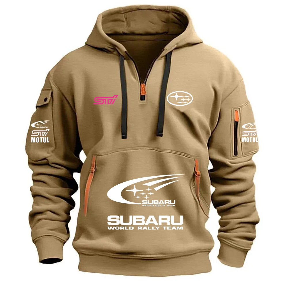 2026 New SUBARU Racing European Size Autumn/Winter Men's Hooded Kangaroo Pocket Hooded Sports Fleece Hoodie Top Coat, Produit gaming premium Fraquane, produits de luxe, nouvelle génération, équipement gamer
