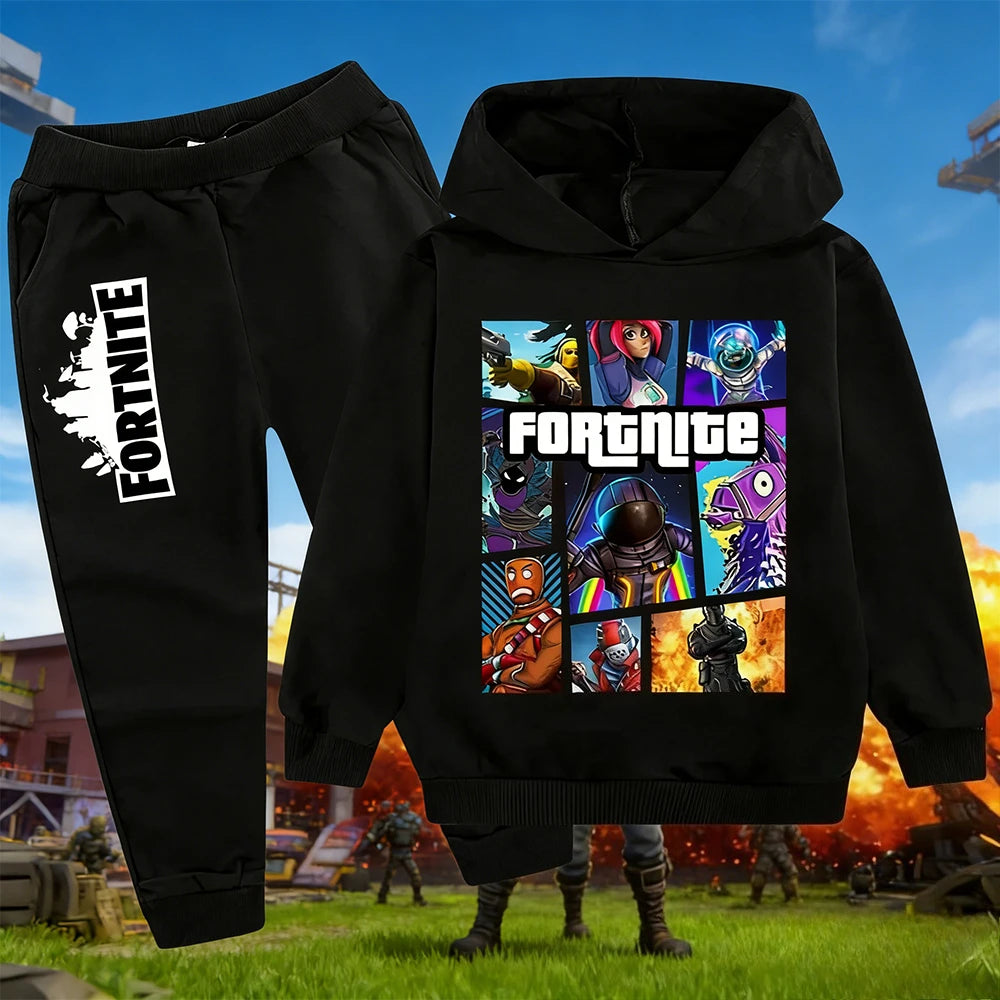 2026 Neuer Fortnite-Game-Print Freizeitanzug für Kinder, Cartoon-Langarmanzug für Herbst/Winter, neuer Teenager-Anzug