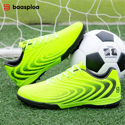 Baasploa Pantofi de fotbal pentru bărbați, marca Comfort, ușori, pentru antrenament pe gazon, pantofi profesioniști de fotbal pentru bărbați, adidași moi, antiderapanti