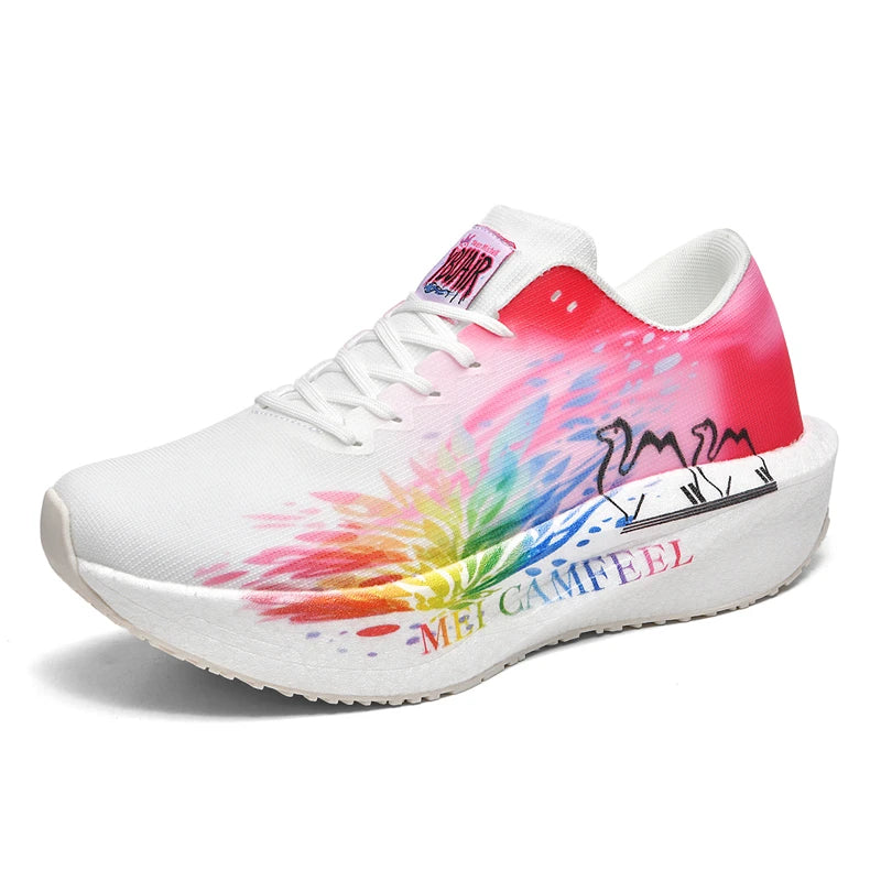 Ténis de Corrida 2026 New Eagle Pattern com Placa de Carbono para Maratona, Ultraleves, Respiráveis e com Amortecimento para Treino Desportivo