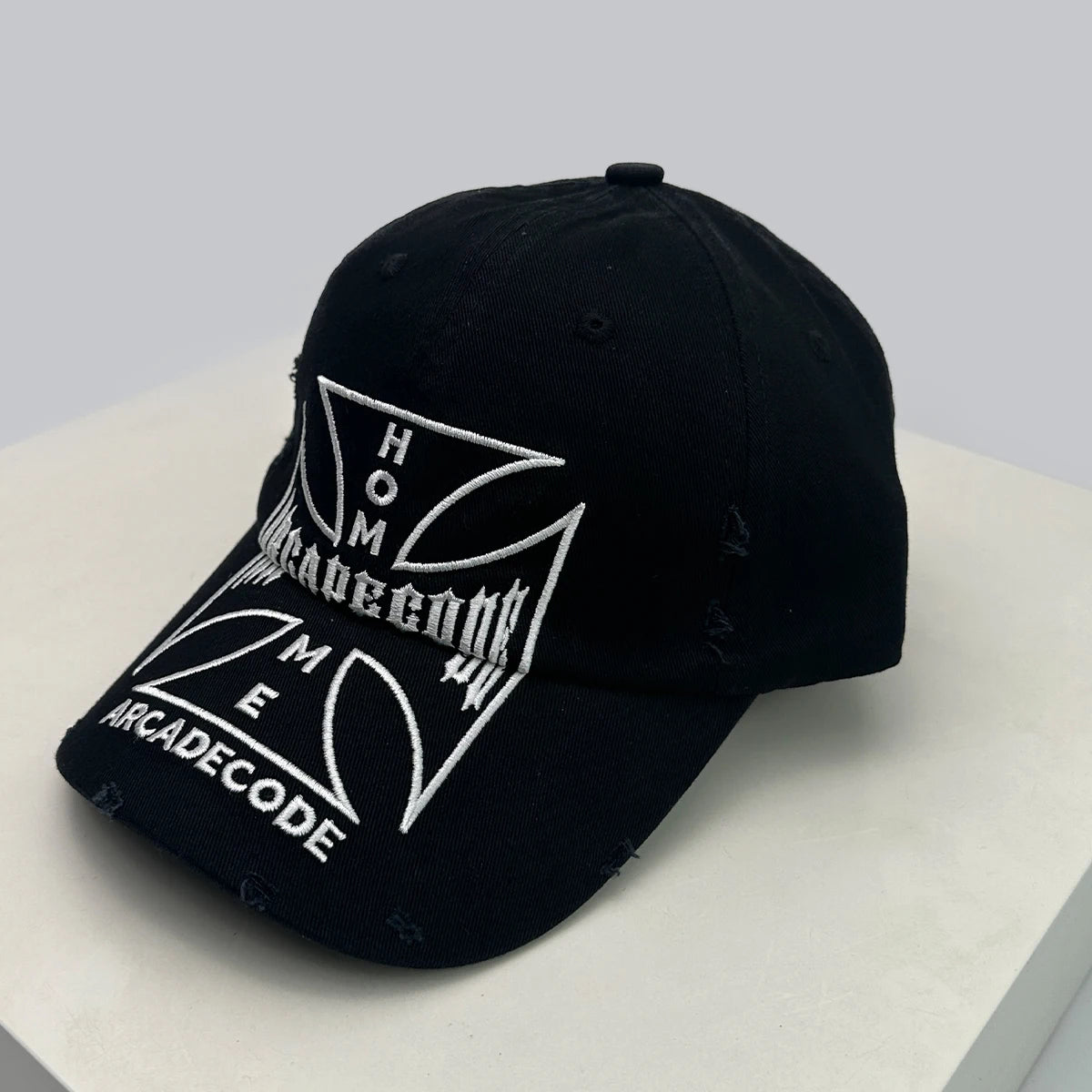 Unisex Broken Style Bull's-eye Cross Embroidery Baseball Hats Sunshade Personal Versatile Peaked Caps Street Fashion Hip Hop