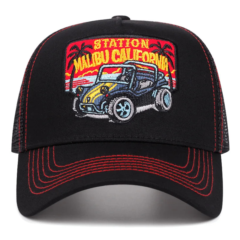 Trendi sas hímzésű baseball sapka férfiaknak és nőknek, nyári, lélegző hálós, snapback trucker sapka