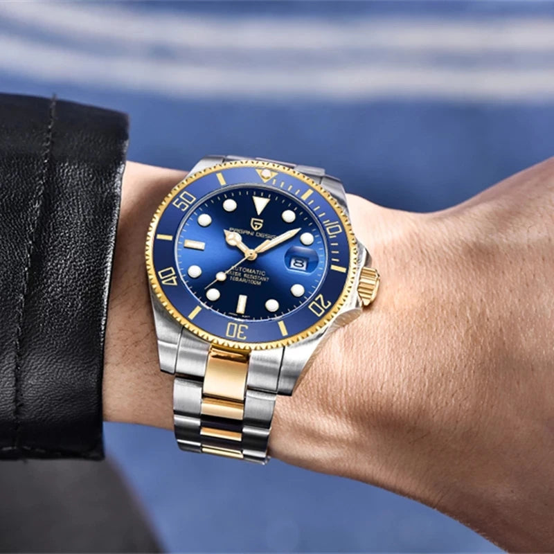 New PAGANI DESIGN Diving Automatic Mechanical Watch Luxury Sports Waterproof Watch Stainless Steel Sapphire Luminous Watch for Men