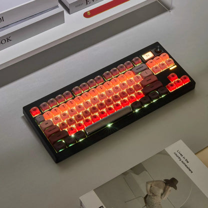HOA Two-color Semi Matte Lipstick Keycap Kit with 130 Keycaps Compatible with 61/75/87/104/108 Mechanical Keyboards
