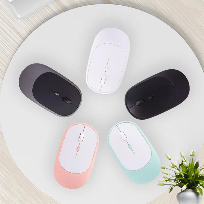 Lenovo draadloze muis USB-oplaadbaar ergonomisch met instelbare DPI voor kantoor, stil, 2.4G Bluetooth optische elektrische muis voor gaming en kantoor