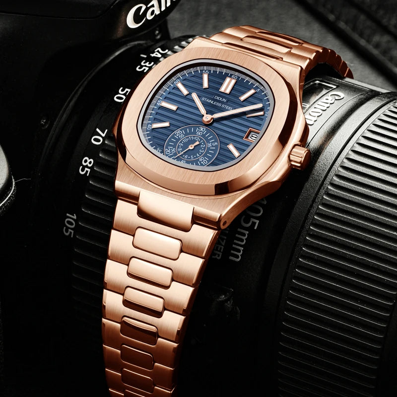 Men Watches TOP Luxury Brand Chronograph Sports Clock Men Quartz Stainless Steel Watch Male Business Wristwatch Waterproof