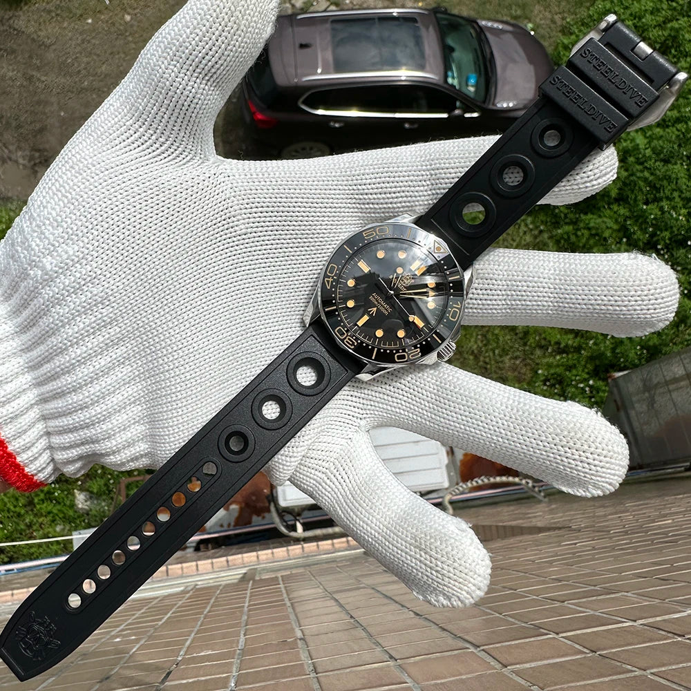STEELDIVE SD1957 Steel Bracelet 42MM Vintage Ceramic Bezel 200M NH35 Luminous Sapphire Glass Automatic Men Dive Watch