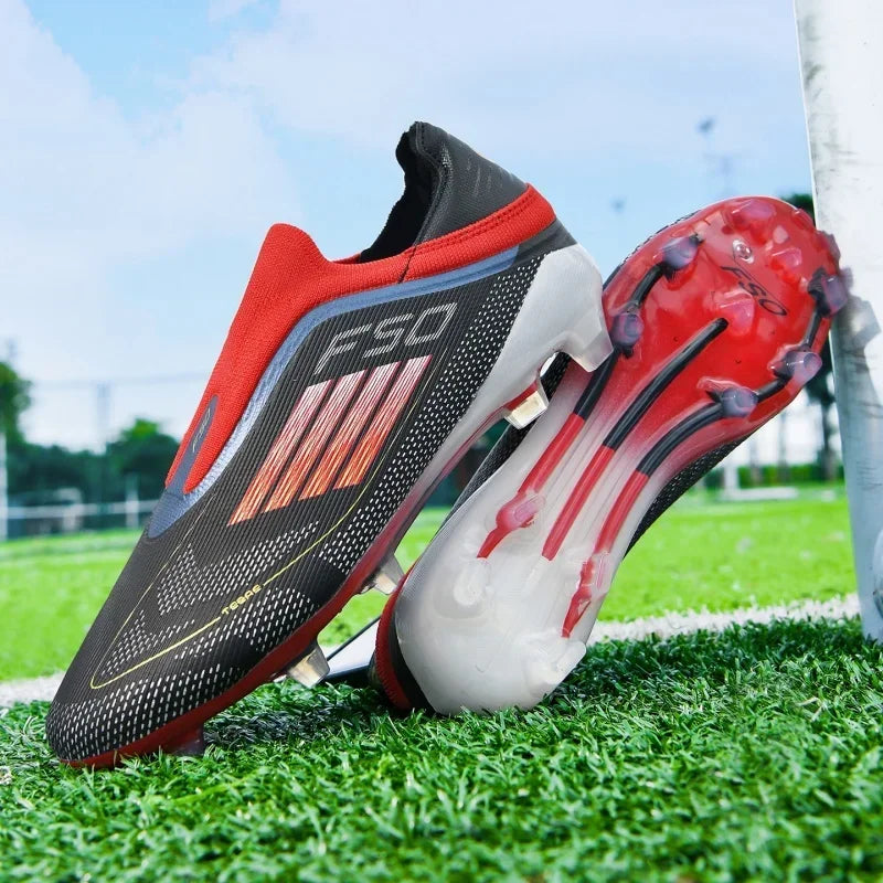 Nouvelles chaussures de football pour hommes, bottes de football confortables pour l'entraînement et les matchs en extérieur, crampons antidérapants et respirants, pour garçons et adultes, à longues pointes.