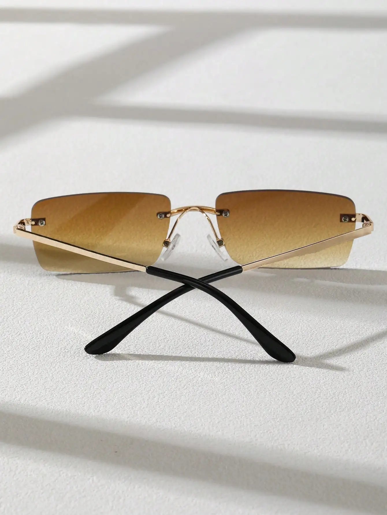 1/2PCS Unisex Metal Square Frame Fashio Rimless Sunglasses For Outdoor Beach Party