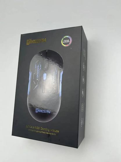 MKESPN W12 10-Tasten-Makro-Gaming-Maus, beidhändig, kabellos, Bluetooth, Mehrkanal, Tri-Mode, großes RGB, ergonomisch, beidhändig