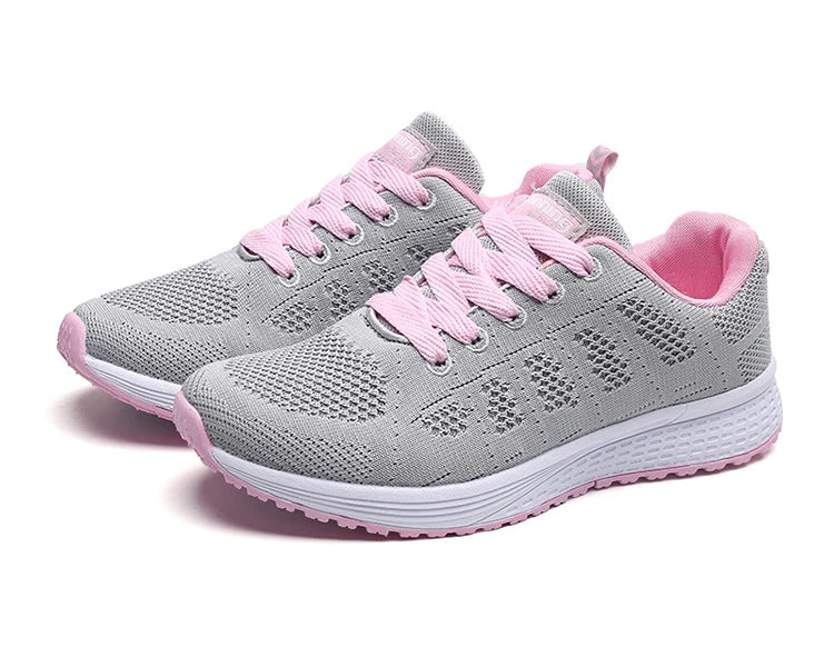 Damen-Flache Schuhe, Schnürschuhe, Freizeitsneaker, Damenschuhe, weiche Zapatos Mujer, große Größen