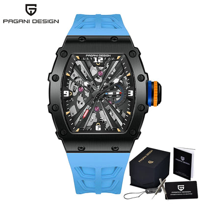 PAGANI DESIGN PD1738 Men Quartz Watches 42MM VH65 Black Case Sapphire Stainless Steel 50M Waterproof Wristwatch Watch for Men