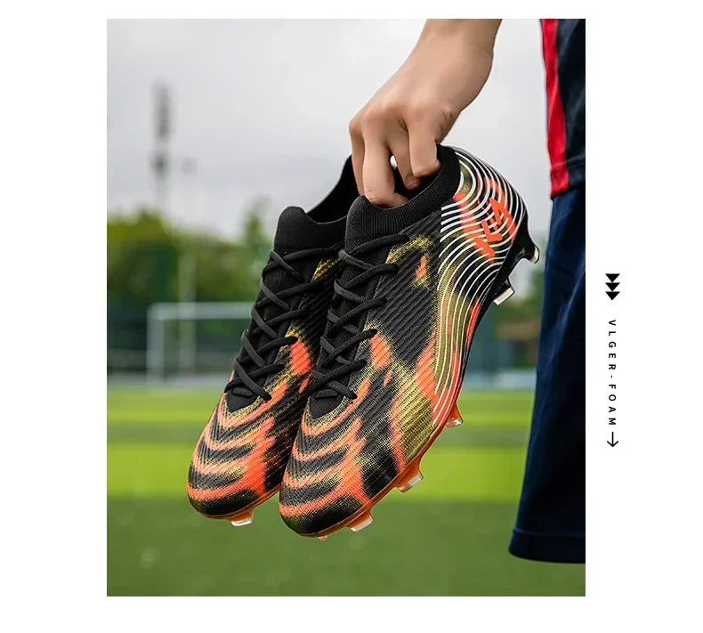 Nouvelles chaussures de football pour hommes, crampons antidérapants, chaussures de sport d'extérieur, chaussures de football ultralégères FG, crampons longs, baskets de match
