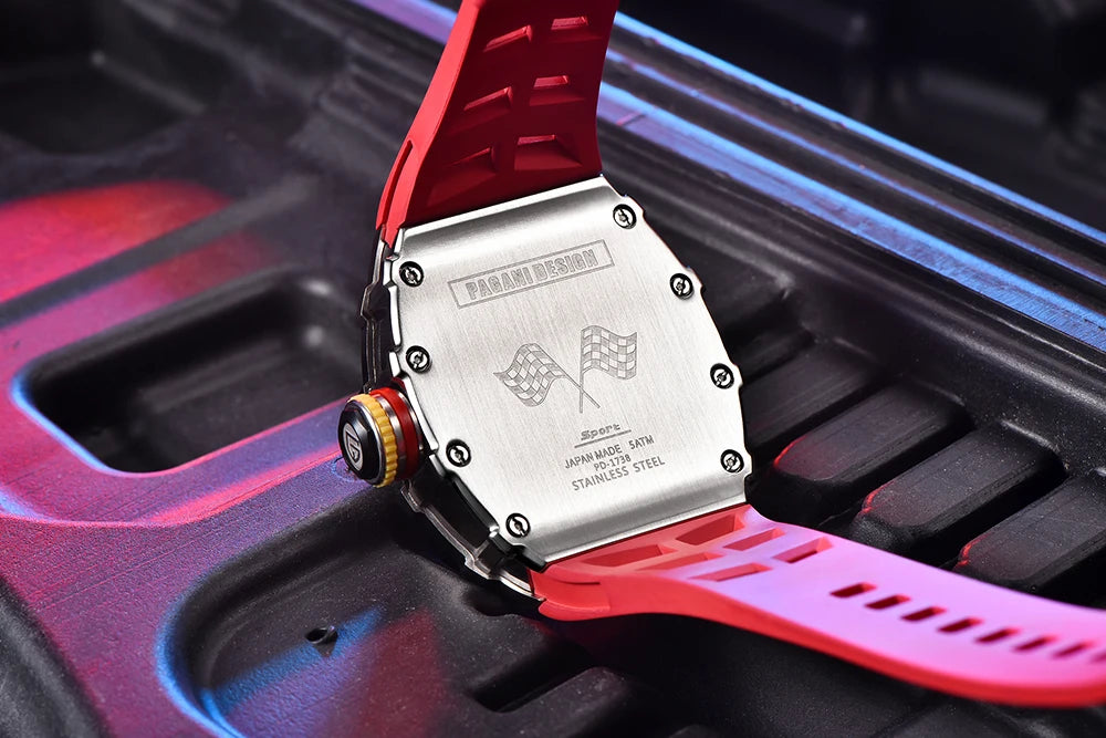 PAGANI DESIGN Newest Luxury Skeleton Watches VH65 Man Quartz Watch 42MM Rubber Strap Sapphire Glass Waterproof reloj hombre