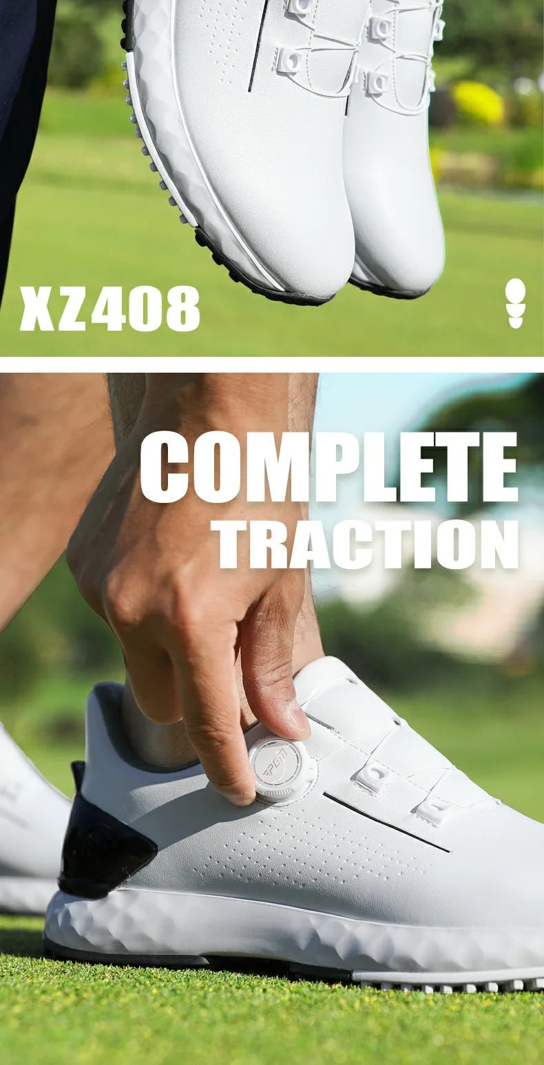Scarpe da golf da uomo PGM, sneakers comode con ammortizzazione, lacci con manopola, impermeabili e antiscivolo, rialzanti XZ408