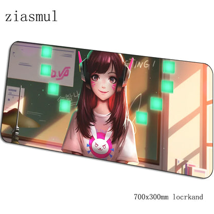 Tapete de rato gamer D.Va 70x30cm XL, tapete gaming para PC e notebook, tapete de secretária bonito, presentes de Natal para gamers, tapete para jogos e gamepad