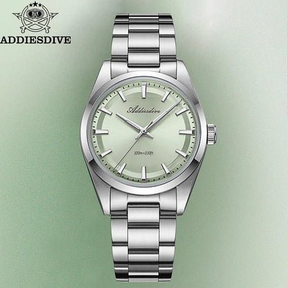 Orologio da uomo ADDIESDIVE in acciaio, stile di lusso, dotato di vetro bombato, movimento al quarzo e rivestimento luminescente blu BGW9; impermeabile fino a 100 ATM, display analogico – Modello AD2066