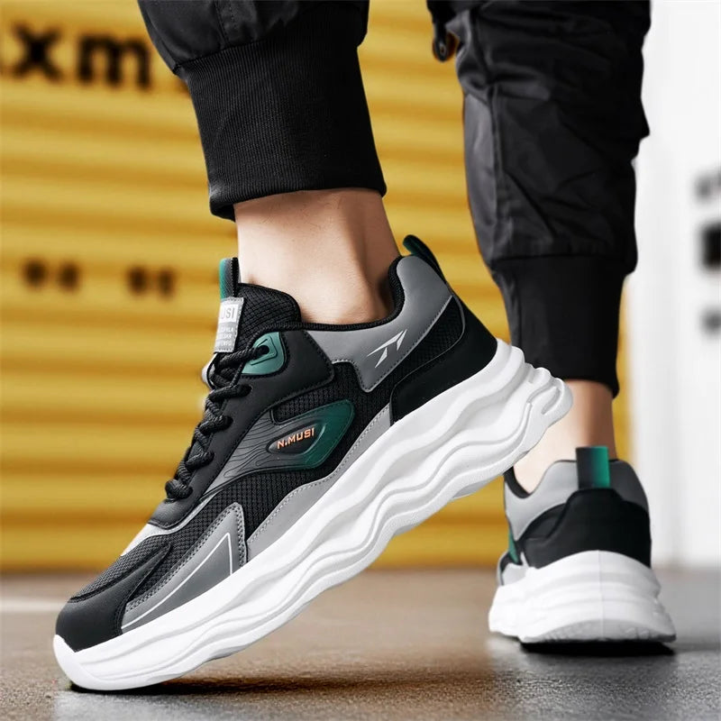 High Quality Casual Leather Shoes for Men 2026 New Autumn Lightweight Outdoor Shoes Fashion Thick Bottom Anti-Skid Walking Shoes