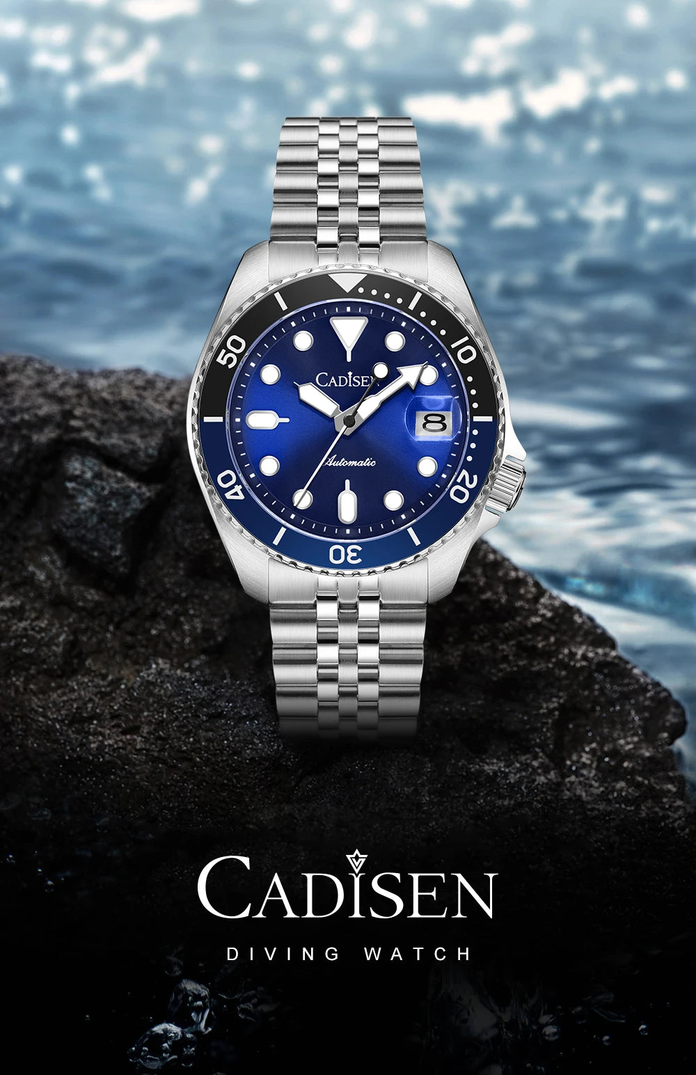 CADISEN New Luminous Men Mechanical Wristwatches Ceramic Bezel MIYOTA 8215 Sapphire Glass Automatic Watch Men Relogio Masculino