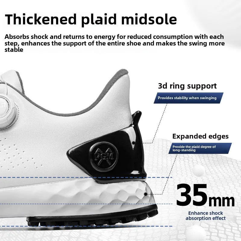 Scarpe da golf da uomo PGM, sneakers comode con ammortizzazione, lacci con manopola, impermeabili e antiscivolo, rialzanti XZ408