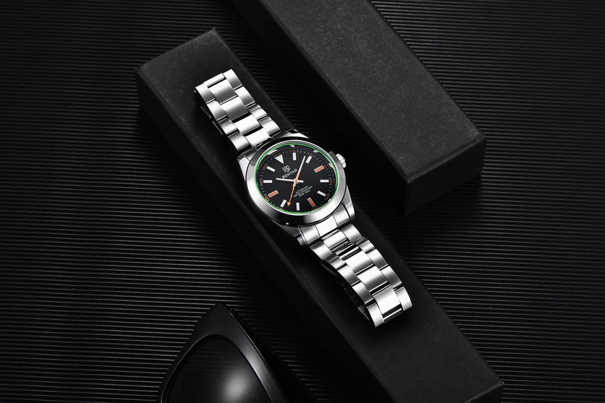 BENYAR – Nuovo orologio da uomo, marchio di lusso, orologio meccanico a carica automatica, impermeabile fino a 50 m, modello sportivo con lancette luminescenti