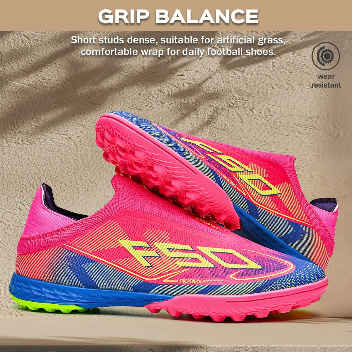TF Soccer Shoes For Kids Youth PU Fabric Upper Rubber Sole Wear-resistant Non-slip Training Football Boots