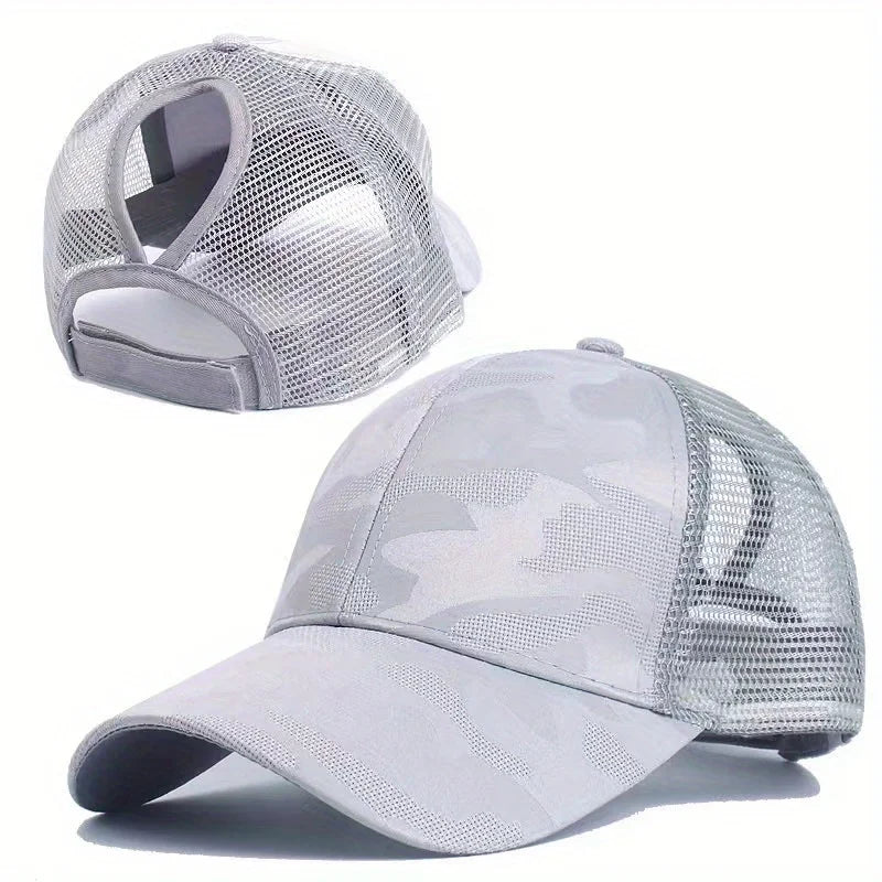 Baseballkepsar för kvinnor med hästsvans, vår- och sommarhattar i nät, löparhattar med snapback, justerbara hattar för kvinnor och flickor, utomhushattar med visir
