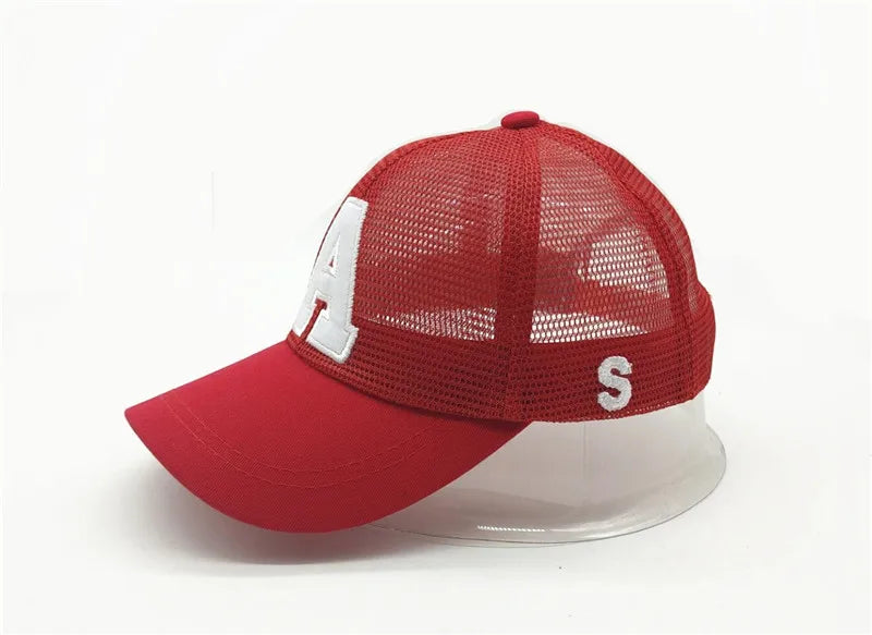 Summer autumn Kid Boy Cartoon Letter Embroidered Baseabll Caps Children Girls Outdoor Leisure Mesh Sport hats