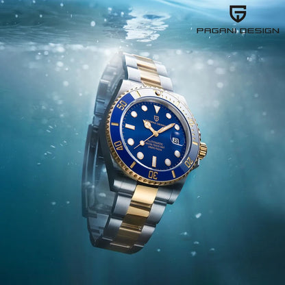 New PAGANI DESIGN Diving Automatic Mechanical Watch Luxury Sports Waterproof Watch Stainless Steel Sapphire Luminous Watch for Men