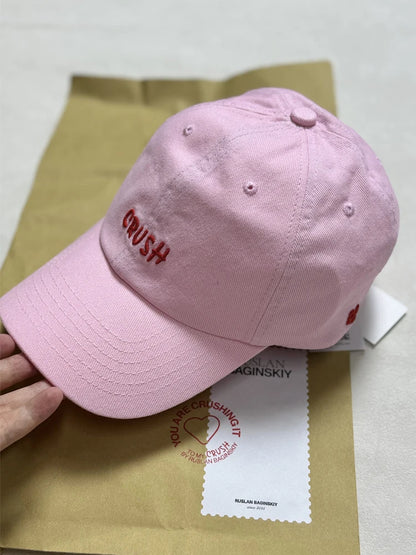 Unisex hímzett „crush” baseball sapka, fekete, hímzett kezdőbetűkkel, „dad hat”, 100% pamut, négy évszakra alkalmas baseball sapka