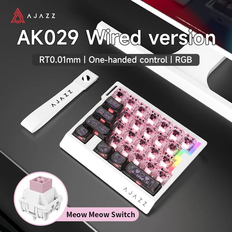AJAZZ AK029 Wired One Handed Keyboard HE Magnetic Switch 8000Hz 29 Keys RGB Mini Gaming Mechanical Keyboard for PC Gamer