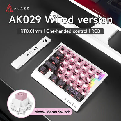 AJAZZ AK029 Wired One Handed Keyboard HE Magnetic Switch 8000Hz 29 Keys RGB Mini Gaming Mechanical Keyboard for PC Gamer