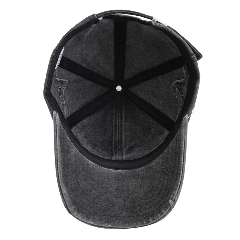 Damska czapka baseballowa z wyblakłą bawełną i motywem pięcioramiennej gwiazdy – modna czapka typu „dad hat” w stylu ulicznym
