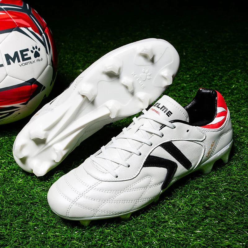 KELME FG Soccer Shoes Original Cow-Skin Sneakers Men Professional Grass Non-Slip Sports Training Football Boots ZX80011018