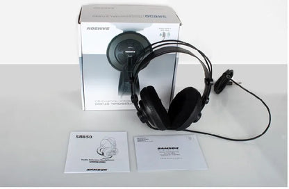 Original Samson SR850 Semi-Open Studio Monitoring Headphones – Professional HiFi Recording & Gaming Headset with Velour Earcups