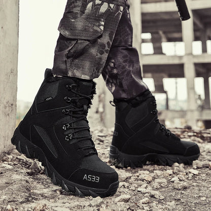 Chaussures de neige antidérapantes pour hommes, bottines montantes à plateforme, confortables et chaudes, bottes d'hiver pour hommes, bottes de couture dans le désert